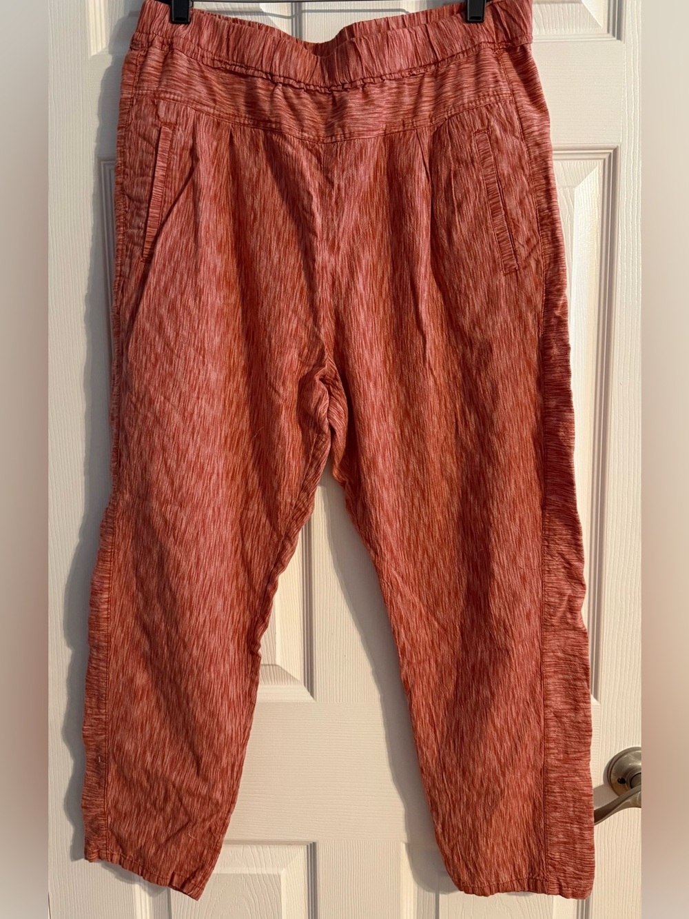 Anthropologie Rust Textured Pull-On Pants Size Medium